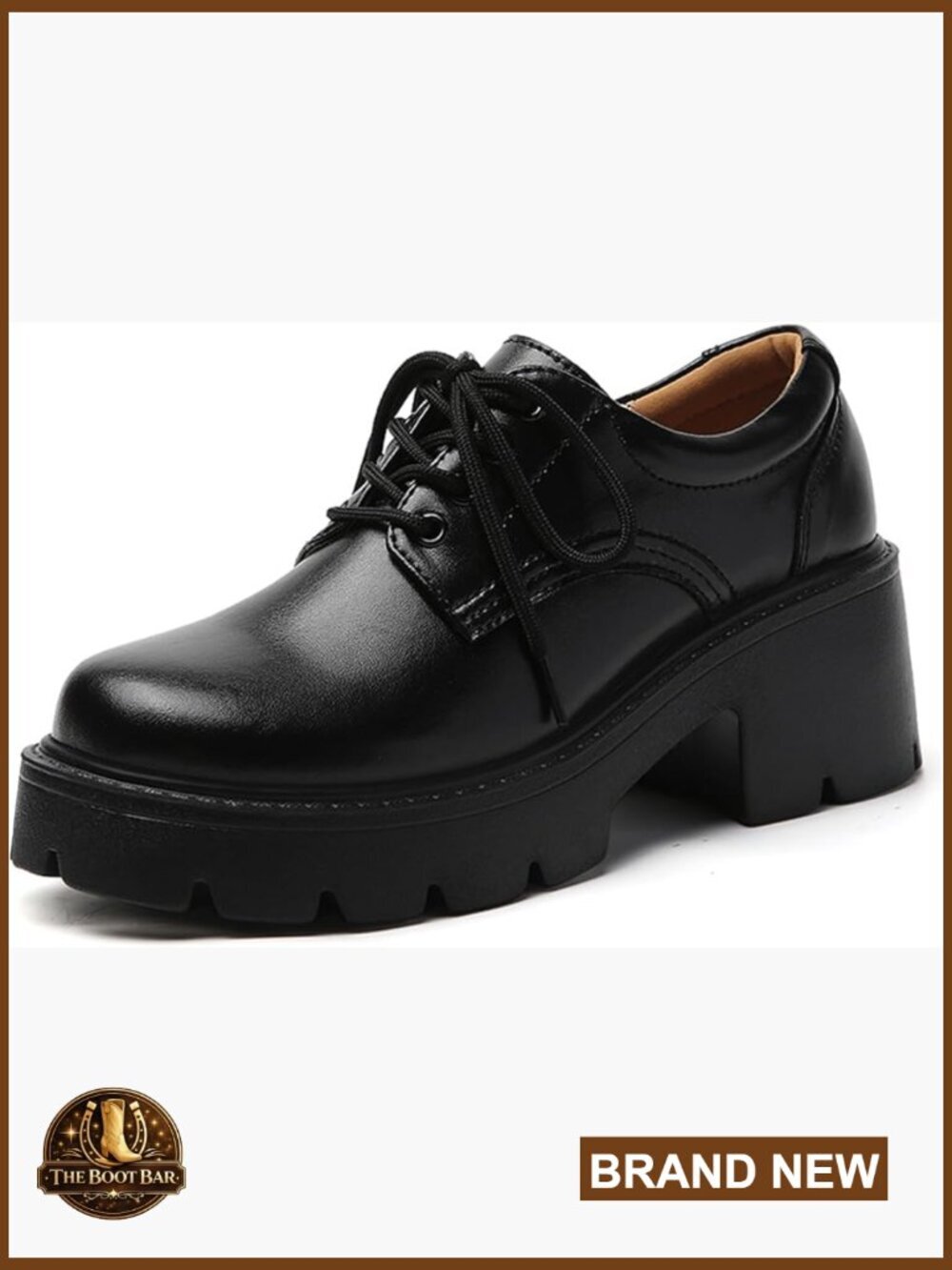 Vintage Lace-Up Chunky Heel Platform Oxfords Shoes